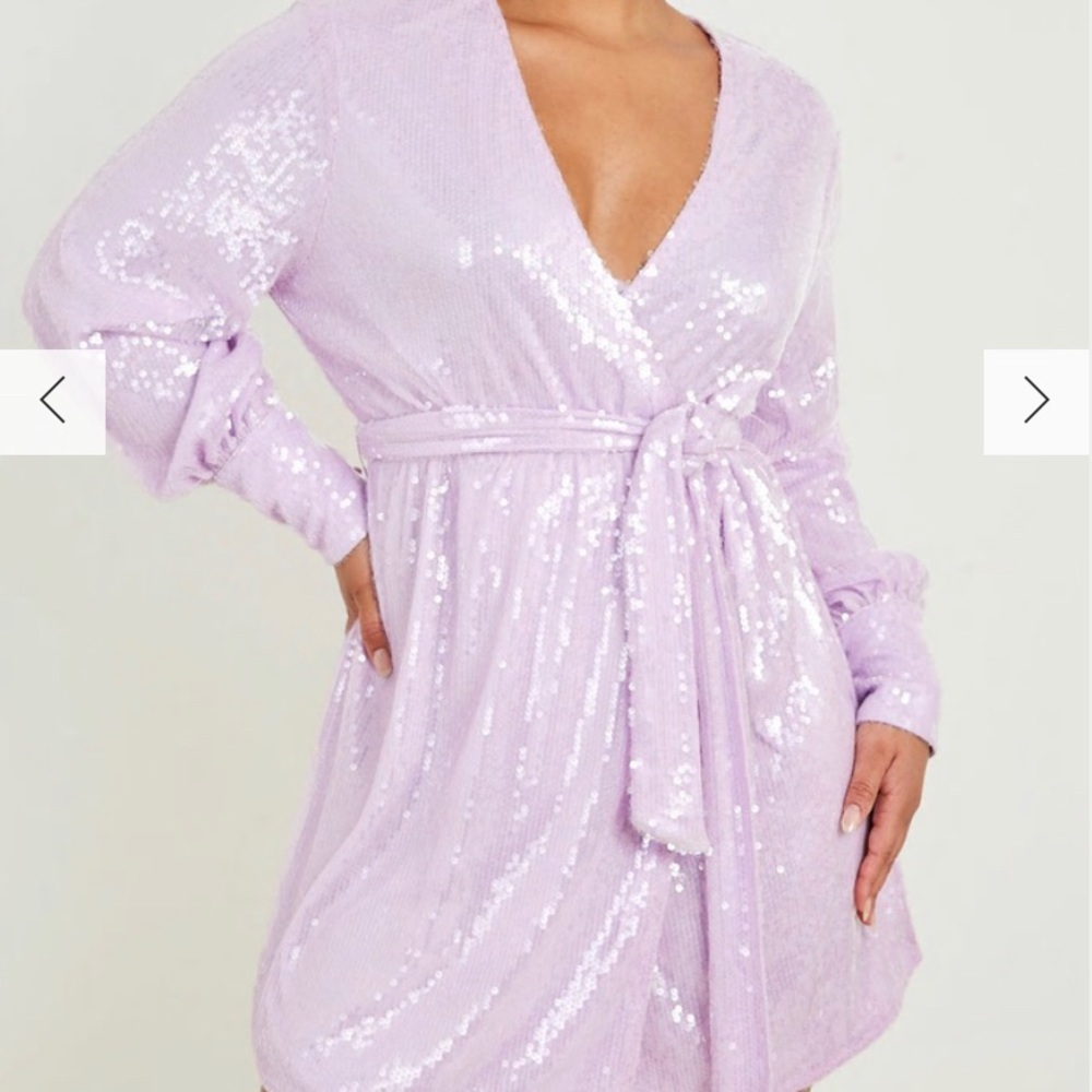 SEQUIN WRAP DRESS